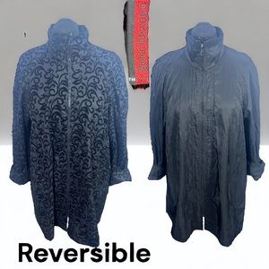 VTG 90’s Black/Brocade SACKABLES Reversible lightweight jacket Rainjacket Sz Md.